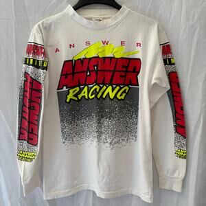 Answer Racing Vintage 90s Y2K Long Sleeve Graphic T-Shirt Murina Medium